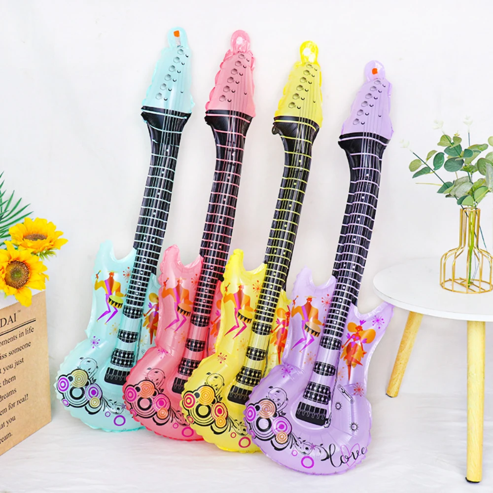 Cartoon Gitarre Instrument Aluminium Folie Ballon Musik Note Ballon für Konzert Thema Geburtstag Party Klassenzimmer Dekoration Requisiten