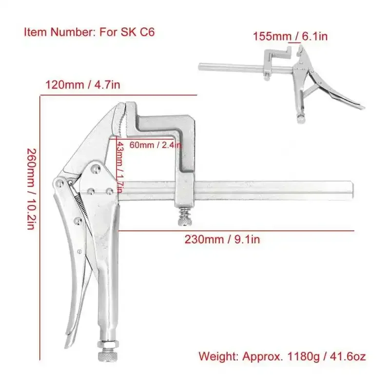 SK-C6 Clamp Vise Steel Pointed Heavy Duty Adjustable Sliding Rod Pliers For Woodowrking Welding Clamps