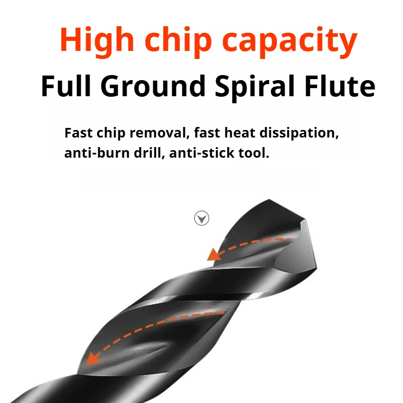 M2 HSS Black Oxide Drill Bits 1mm-14mm for Metal Wood PVC Aluminum – Precision CNC Hole Making for Workshop