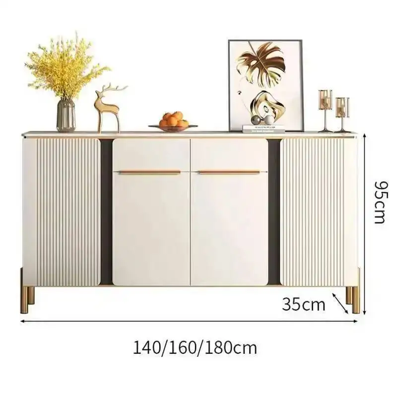 خزانة بيضاء فاخرة بأدراج أنيقة وخزائن غرفة المعيشة الفاخرة ذات التصميم الجمالي الإيطالي أثاث صالون التلفزيون Meuble #2