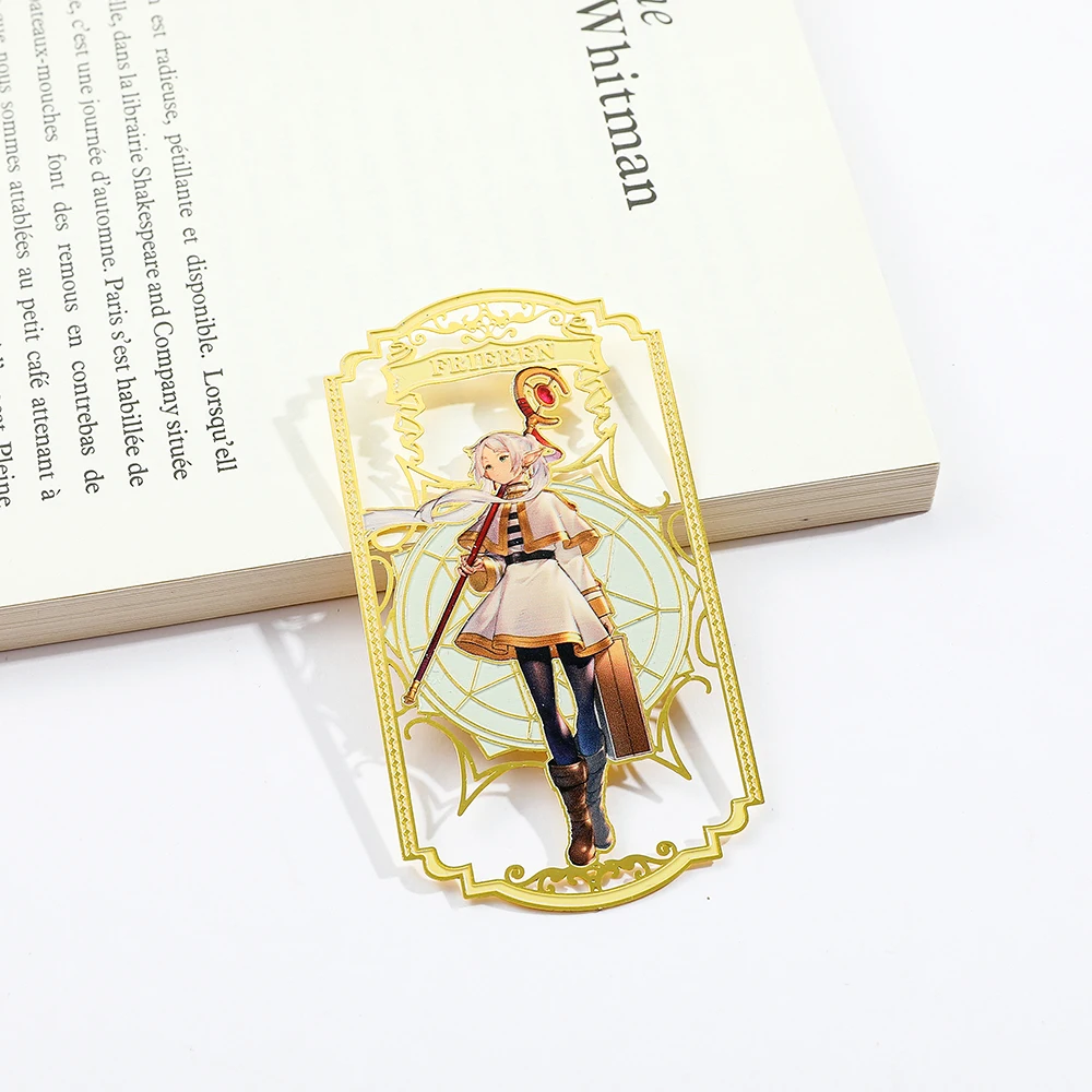1PC gold high-end cartoon character hollow bookmark book holder, two styles, for learning, office, and reading.