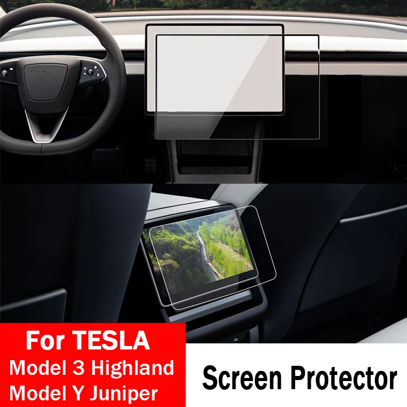 

Screen Protective Tempered Glass Film for Tesla Model 3 Highland 2024 Model Y Juniper 2025 Rear Center Control Screen