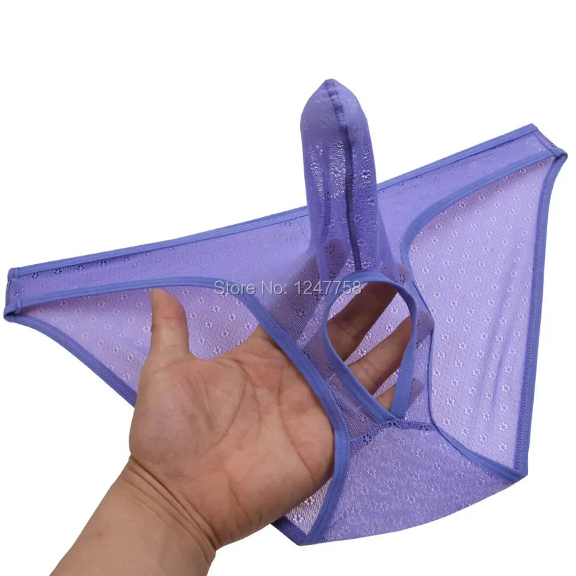 

Men Jacquard Briefs Long Pouch Male Lace Nuts Out Briefs Bikini gay men Briefs jock strap underwear