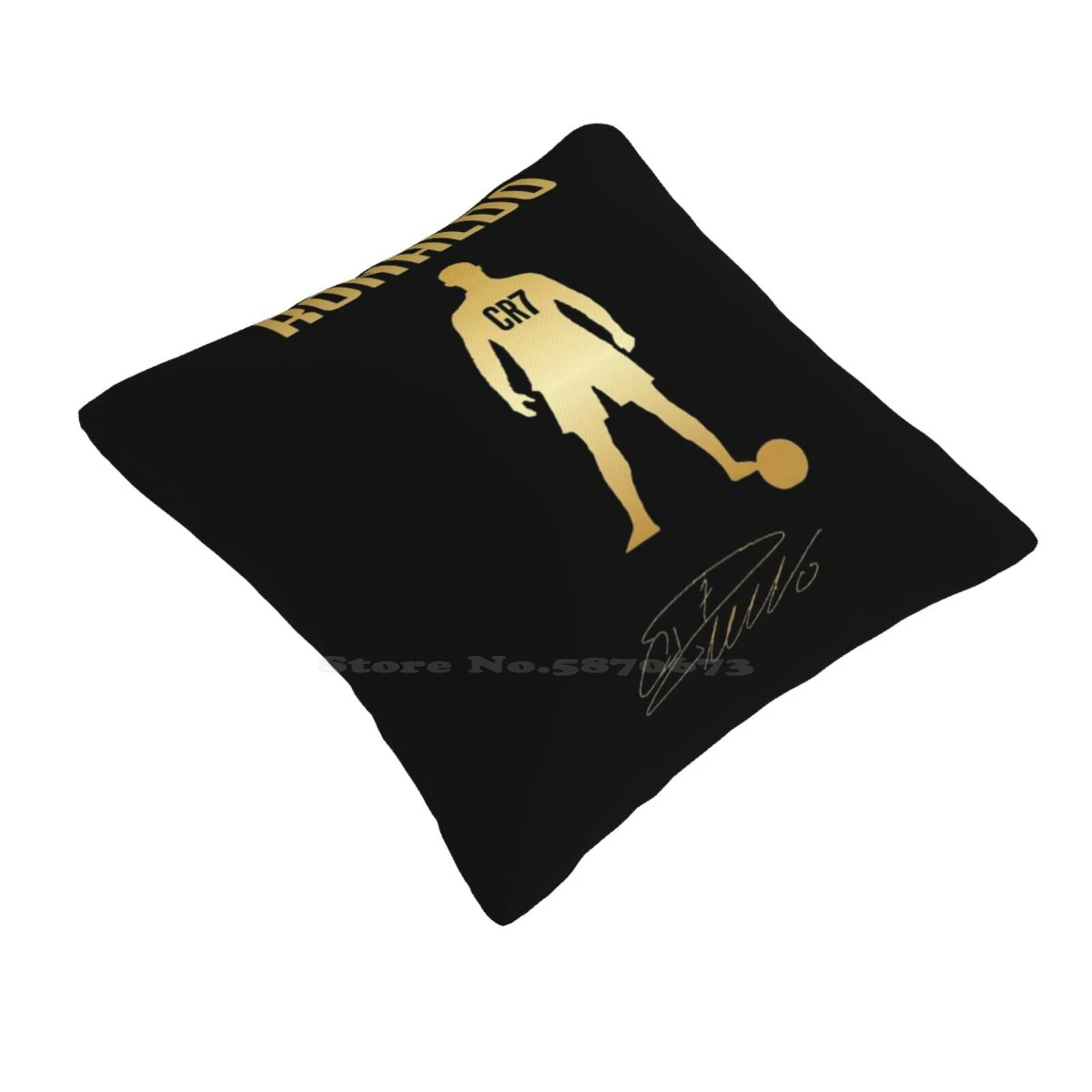 Black And Gold Luxury Pillows Case Bedroom Home Decoration Portugal Gold Football Award Goal Soccer Number One European Cup