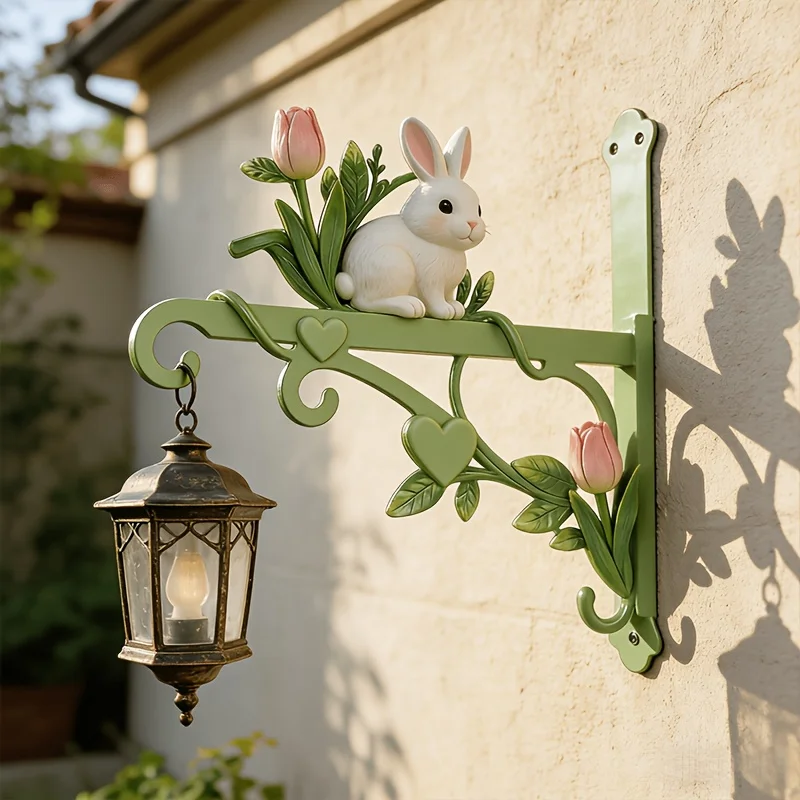 Metal Colorful Courtyard Plant Hook, Easy Install w/ Screws, for Garden Flower Basket Hanging/Welcome Sign, Indoor/Outdoor Decor