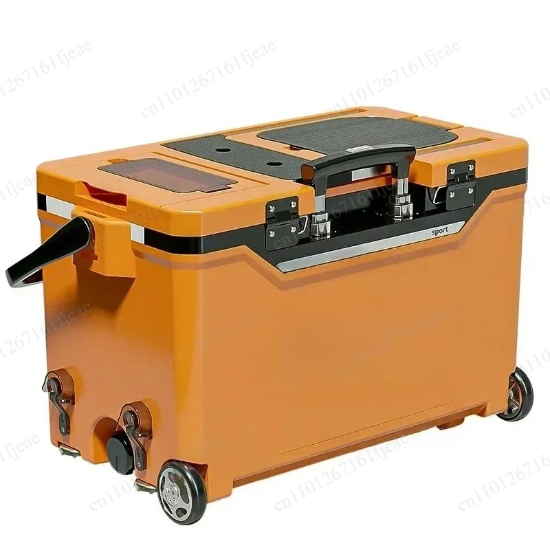 With Wheels Outdoor Fishing Seating Storage Box 39L Fishing Ice Box Fishing Tackle Box Outdoor 태클박스 Flat Cover 아이스박스 낚시쿨러