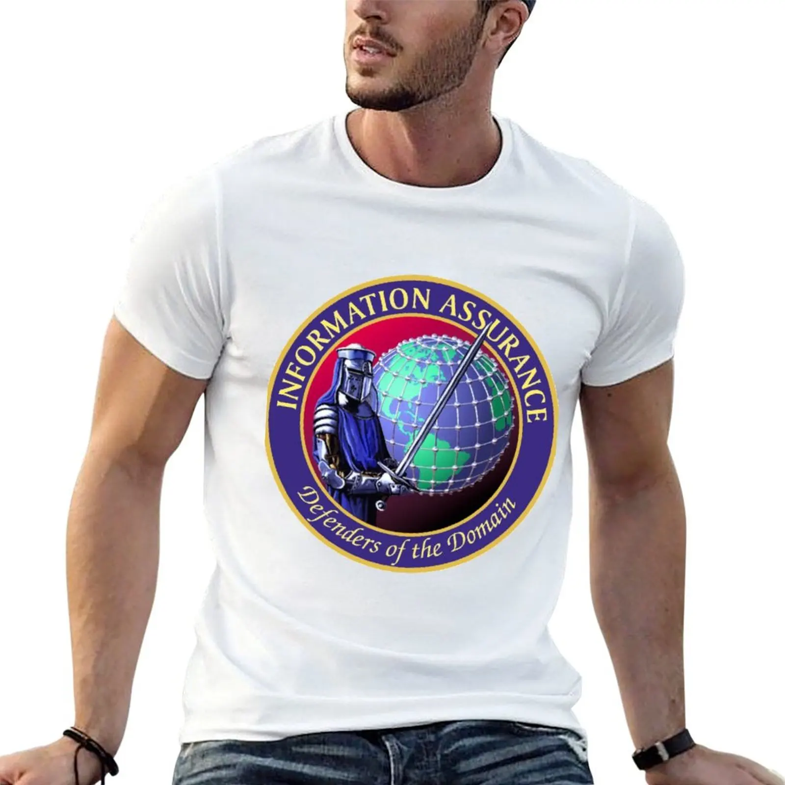 

shirt T-Shirt man man Information Assurance NSA luxury casual Crest shirt Defenders t t