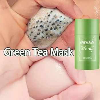 New Original Facial Remove Blackhead Green Tea Solid Mask Treat Acne Blemish Black Dots Clean Stick Cream Shrink Pores Skin Care