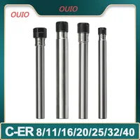 OUIO Lengthen Tool Carrier Extension Rod C6 C8 C10 C12 C16 C20 C25 C32 ER11 ER16 ER20 ER25/32 ER Collet Chuck Holder CNC Milling
