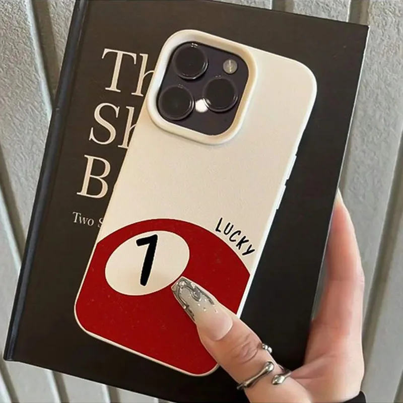 

Senior Red Billiards Phone Case For iPhone 17 Air XSMax XS XR X 17 Pro Max 16 15 14 11 Pro Max 13 12 Good Luck Trend Soft Cover