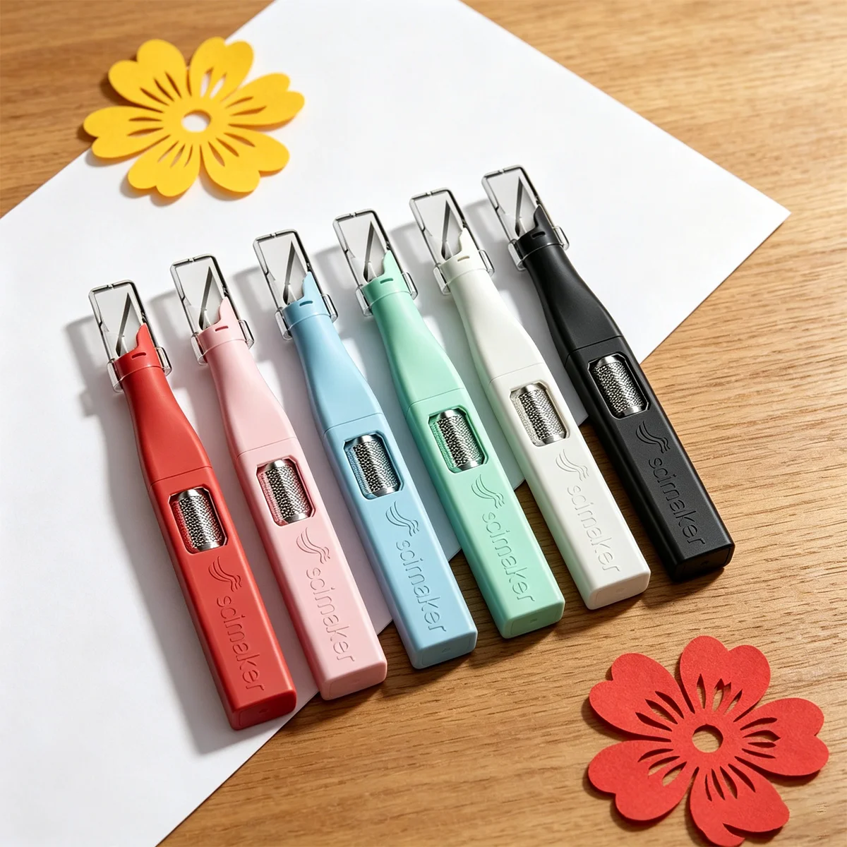 Scimaker Solid Color Precision Craft Knife with Blade Storage - Knife Hobby Knife with 5 Extra #11 Blades for Crafting DIY