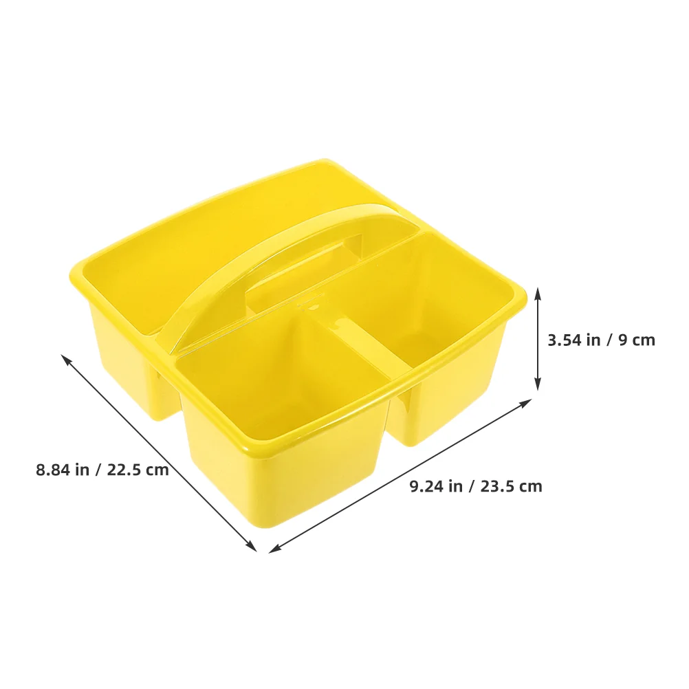 Portable Compartmented Storage Basket Baskets Classroom Organizer Yellow Pe Office
