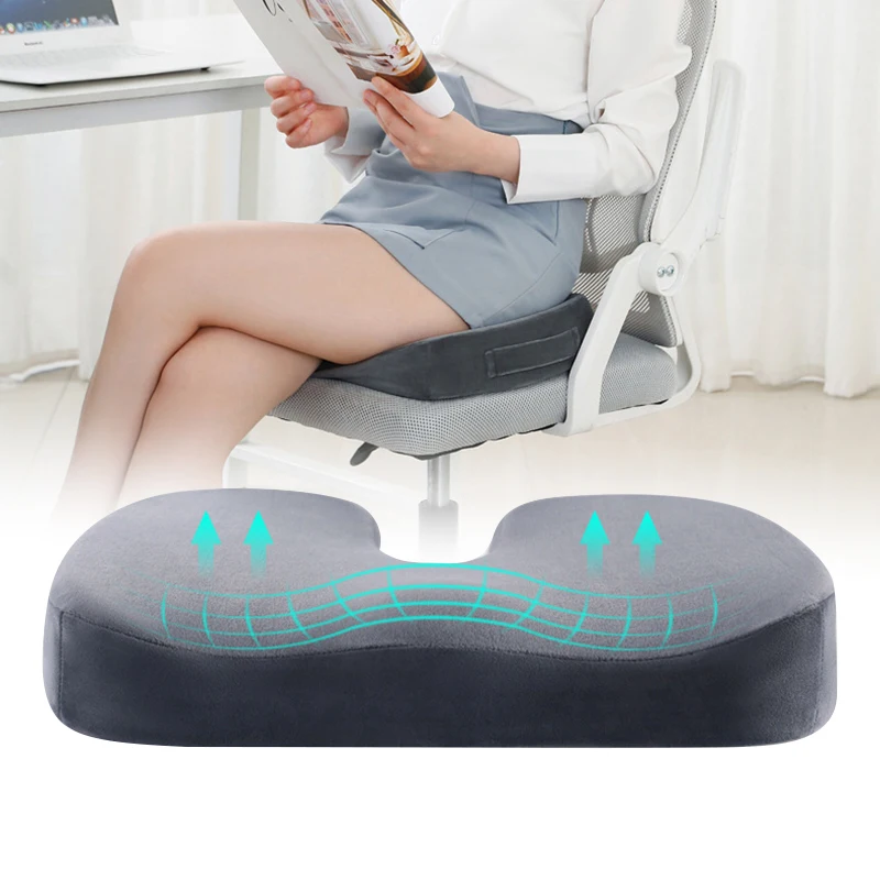 Memory Cotton Office Chair Seat Cushion Ventilation Ergonomic Seat Hips Support Cushion Pillow Tailbone Pain Relief Buttock Pads