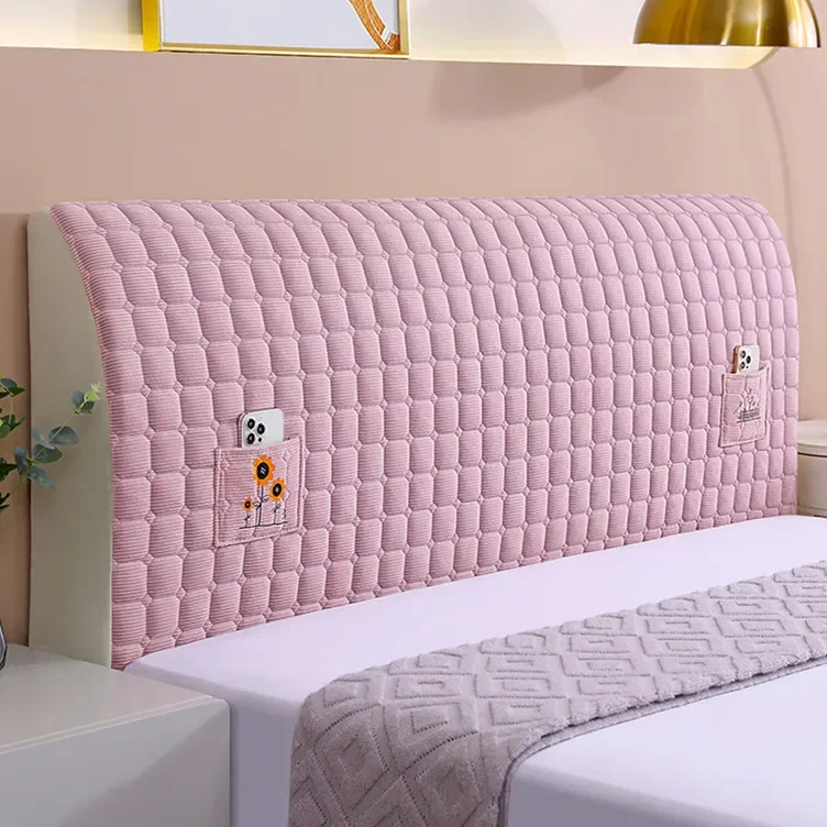Thicken Bedhead Cover Nordic Soft Headboard Covers Plush Washable Bed Head Slipcover Bedroom Backrest Dust Protector For Home