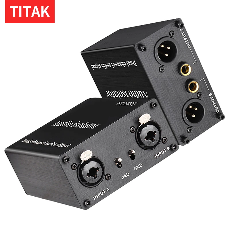 1 PCS Audio Isolator Dual-Channel 6.5 XLR Audio Isolator Current Sound Noise Mixer Microphone Common Ground Filter