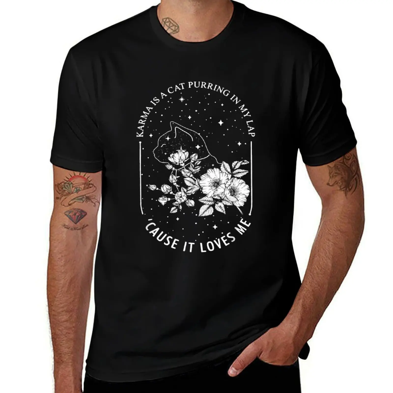 Karma Is A Cat Purring In My Lap Cause It Loves Me \t T-Shirt Sun Protective Outdoor Tee Top T-Shirt