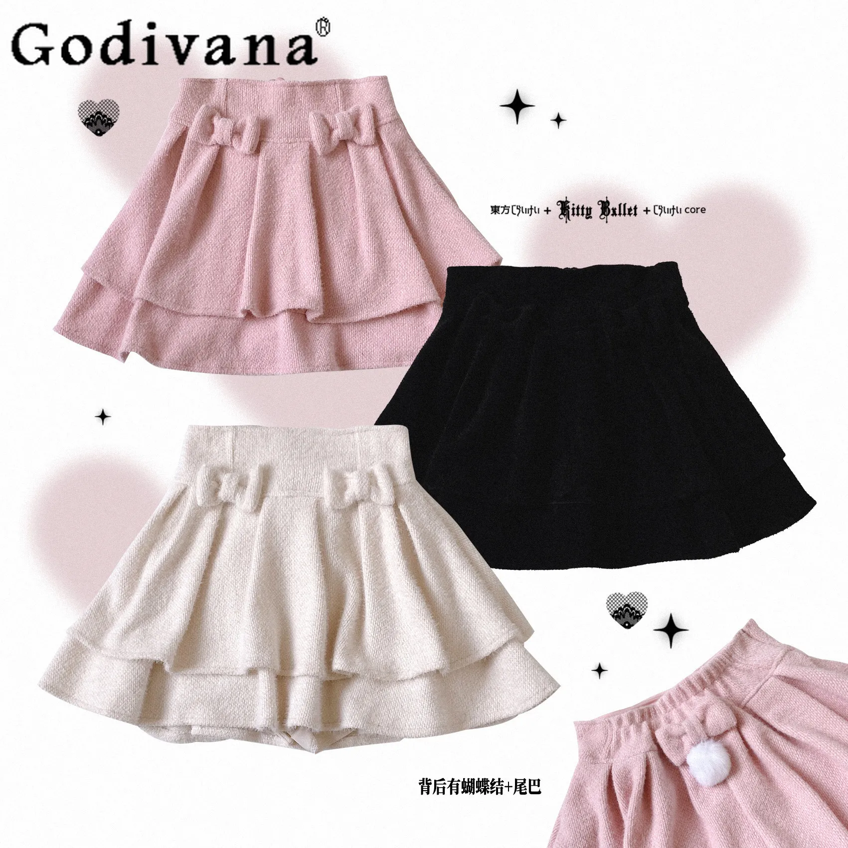 Originele Japanse stijl Lolita korte rok lente herfst zoete hoge taille afslankende mini plooirok voor meisjes