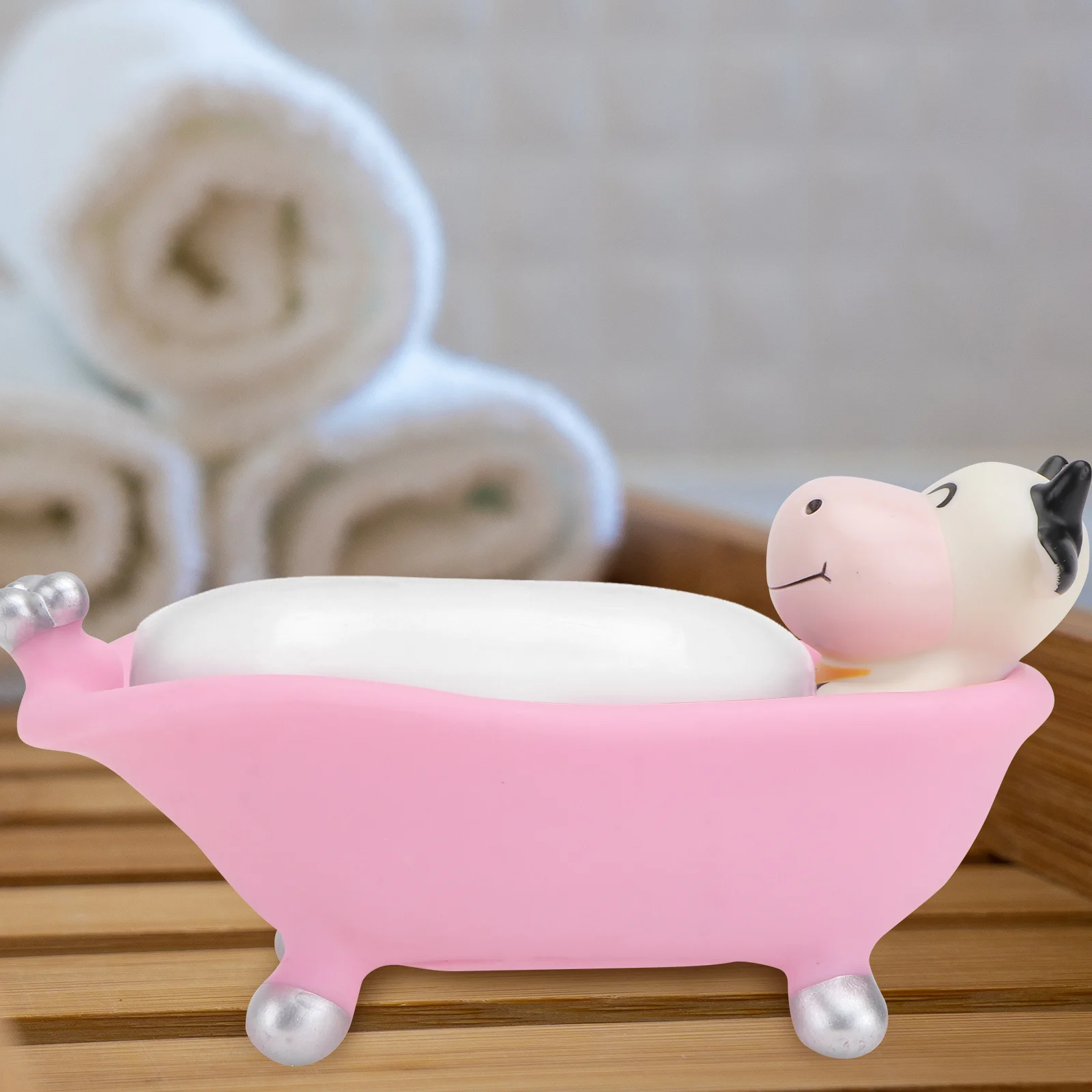 

1pc Cartoon Bath Tub Soap Box Plastic Container Lovely Drainage Dish Drying Tool For Bathroom Organizing Holder Case