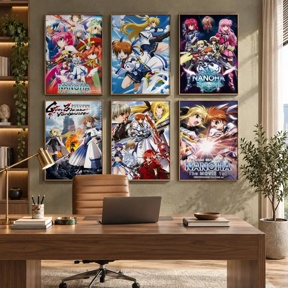 Magical Girl L-Lyrical Nanoha Poster High-Quality Waterproof Wall Decal for Study, Living Room & Garage, Great Gift for Fans