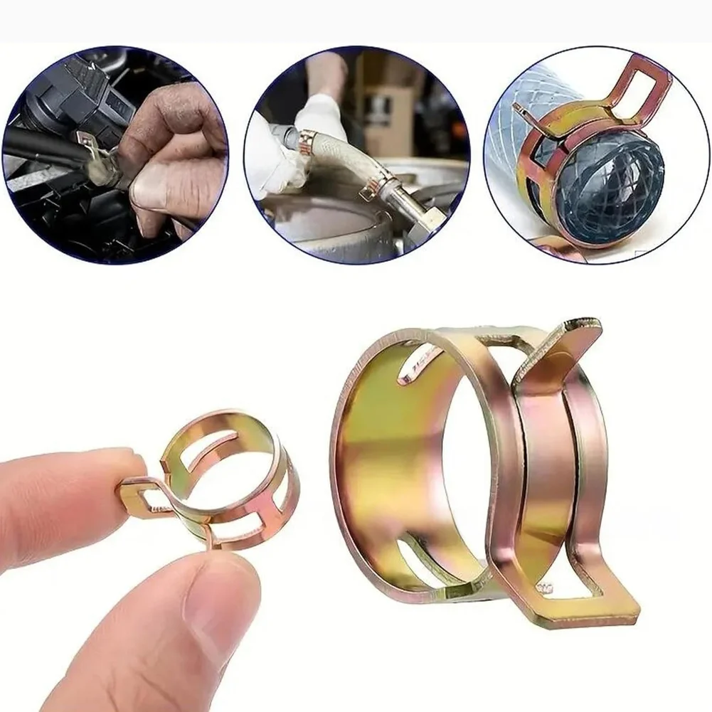 Spring Steel Hose Clamps 70Pcs Japanese Style for Fuel Vacuum and Air Hose Securing Multiple Sizes from 6mm to 16mm