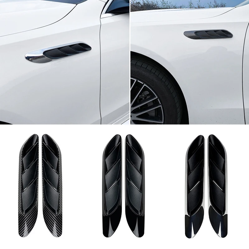 

Electroplate Car Side Vent Air Flow Fender Intake Front Bumper Sticker For Mercedes Benz C Class W206 C200 C260 AMG C63 2022+