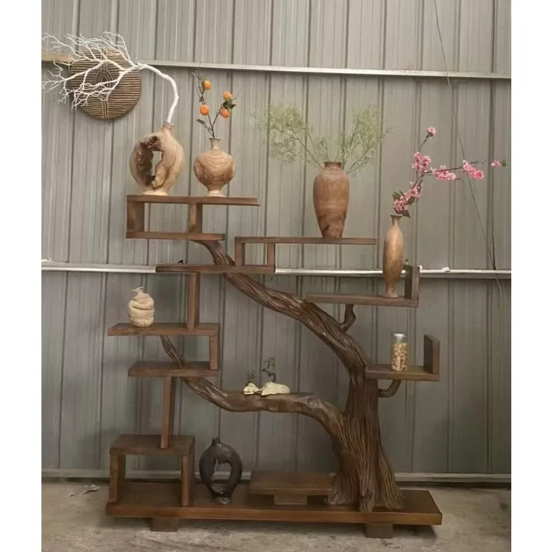 Camphor storage rack retro solid wood storage rack characteristic ornament