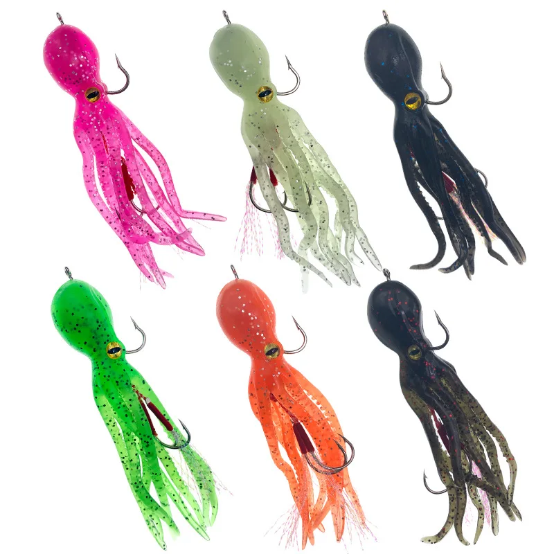 

Octopus Fishing Lure 22g Double Hook Artificial Silicone Soft Baits 23g Triple Jig Sinking Octopus Swimbaits For Bass Trout Shad