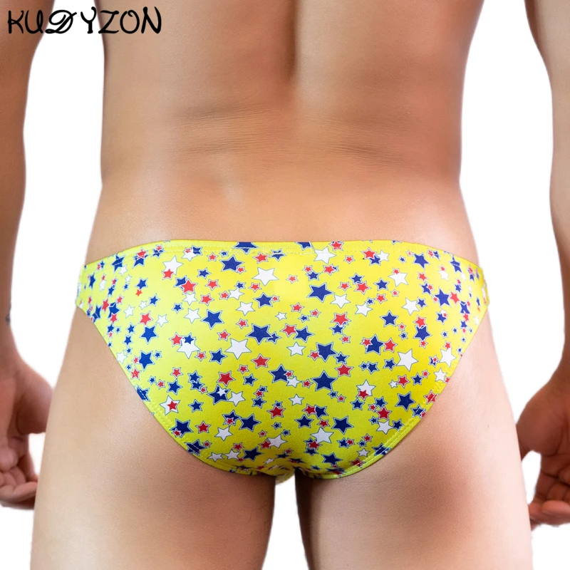 Milk Fiber Briefs Men Sexy Print Briefs Underpants Man Low Waist Patchwork Ropa Interior Hombre Sissy Panties Gay Underwear