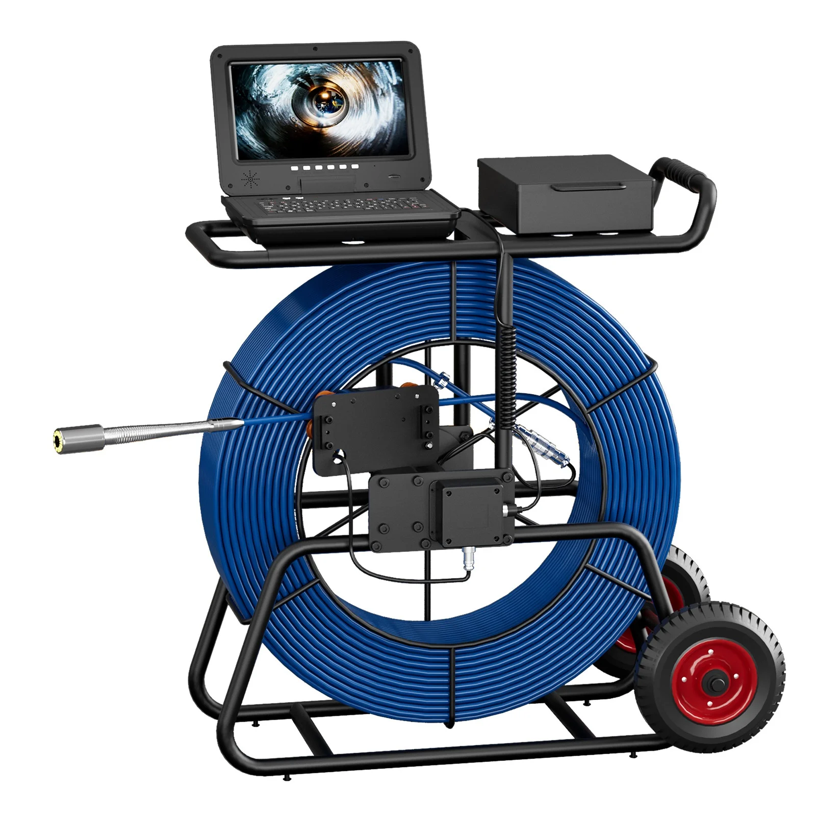

9mm Diameter Cable 200m Industrial Pipeline Endoscope Inspection System Sewer Camera 512Hz 10inch