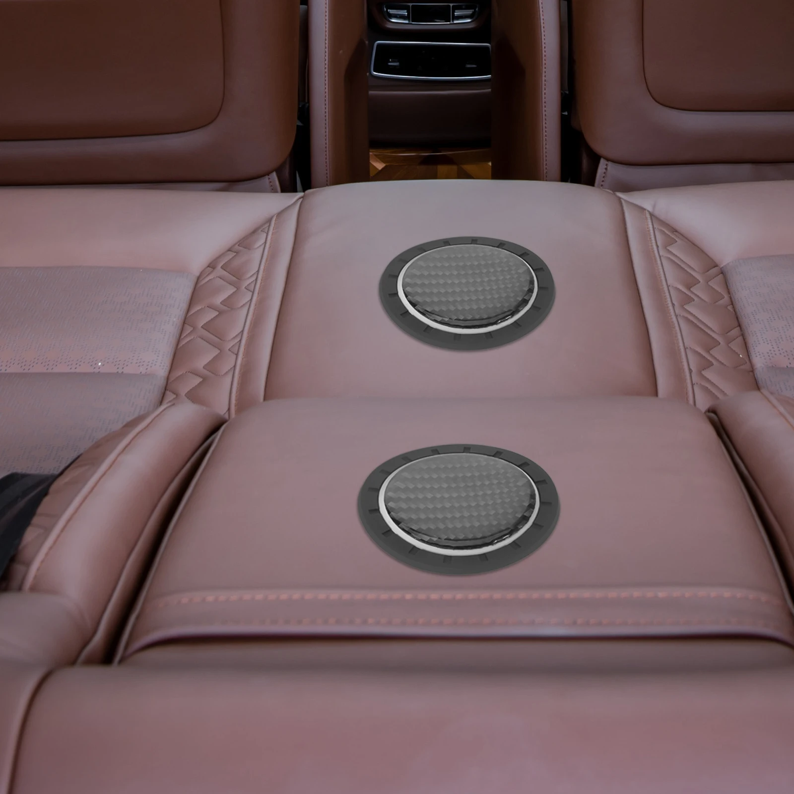 

2 Pcs Car Cup Holder Coaster Non Slip Protection Pad Carbon Fiber Water Cup Mat Stylish Reliable Easy Clean Multiple Models Fit