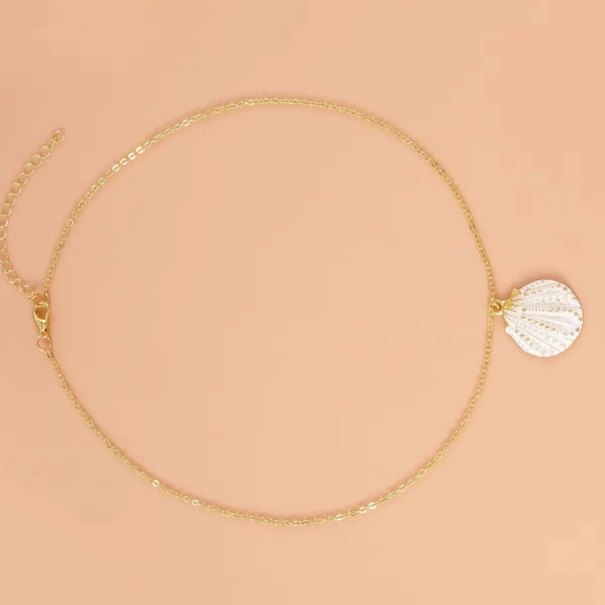 العصرية الذهب اللون سلسلة العنصر البحري الأبيض شل قلادة قلادة للنساء طوق الشاطئ الرقبة مجوهرات هدايا عيد الحب