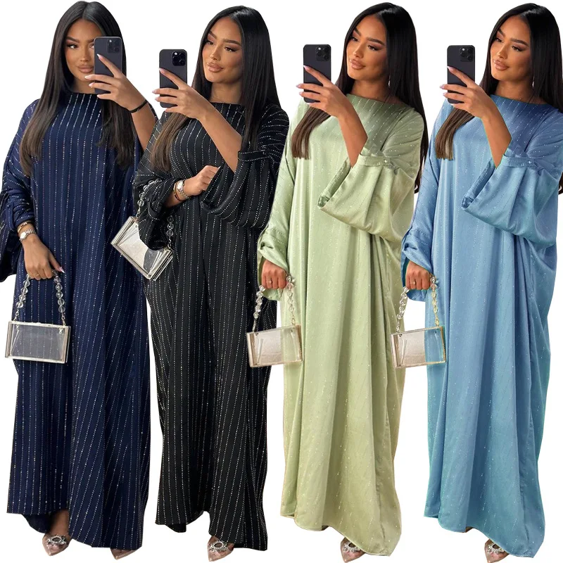 

New Luxury Dubai Abayas Diamonds Kaftan Women Muslim Modest Dress Djellaba Eid Ramadan Jalabiya Caftan Marocain Femme Dubai Robe