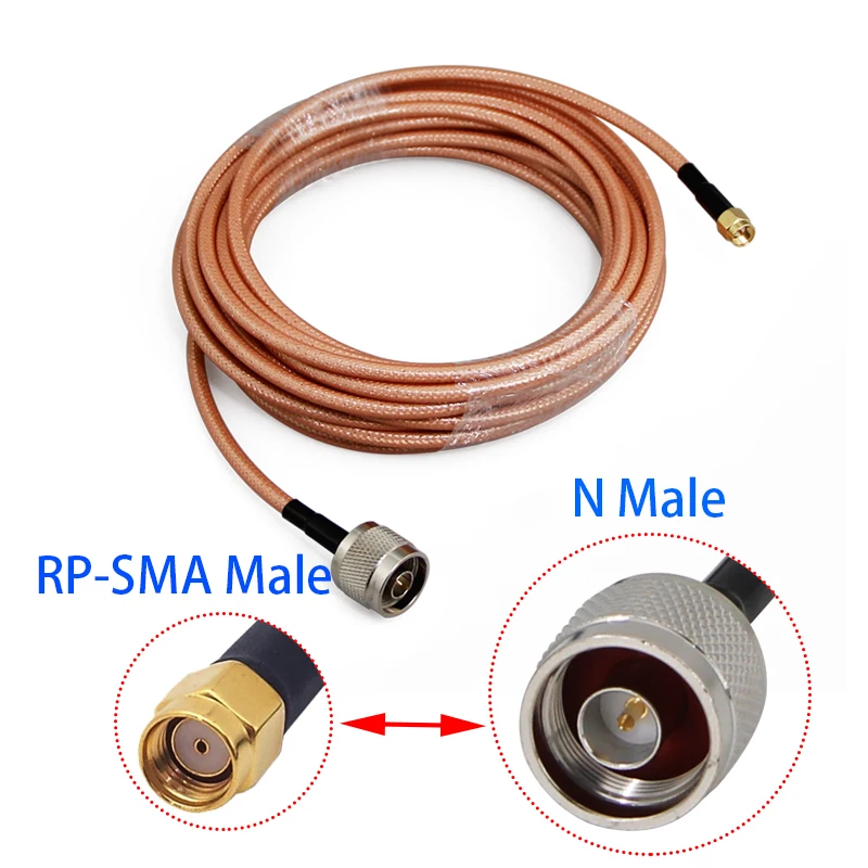 Double Shielded Extension Cord, RG142, RP-SMA Male to N Female, N Male to SMA Male RF Connector Cable, Coaxial Jumper, Pigtail R