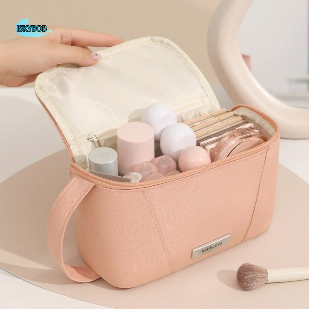 

Handheld Multi-pocket Makeup Bag Waterproof Zipper Cosmetic Storage Bag Large Capacity Square Toiletry Bag Travel