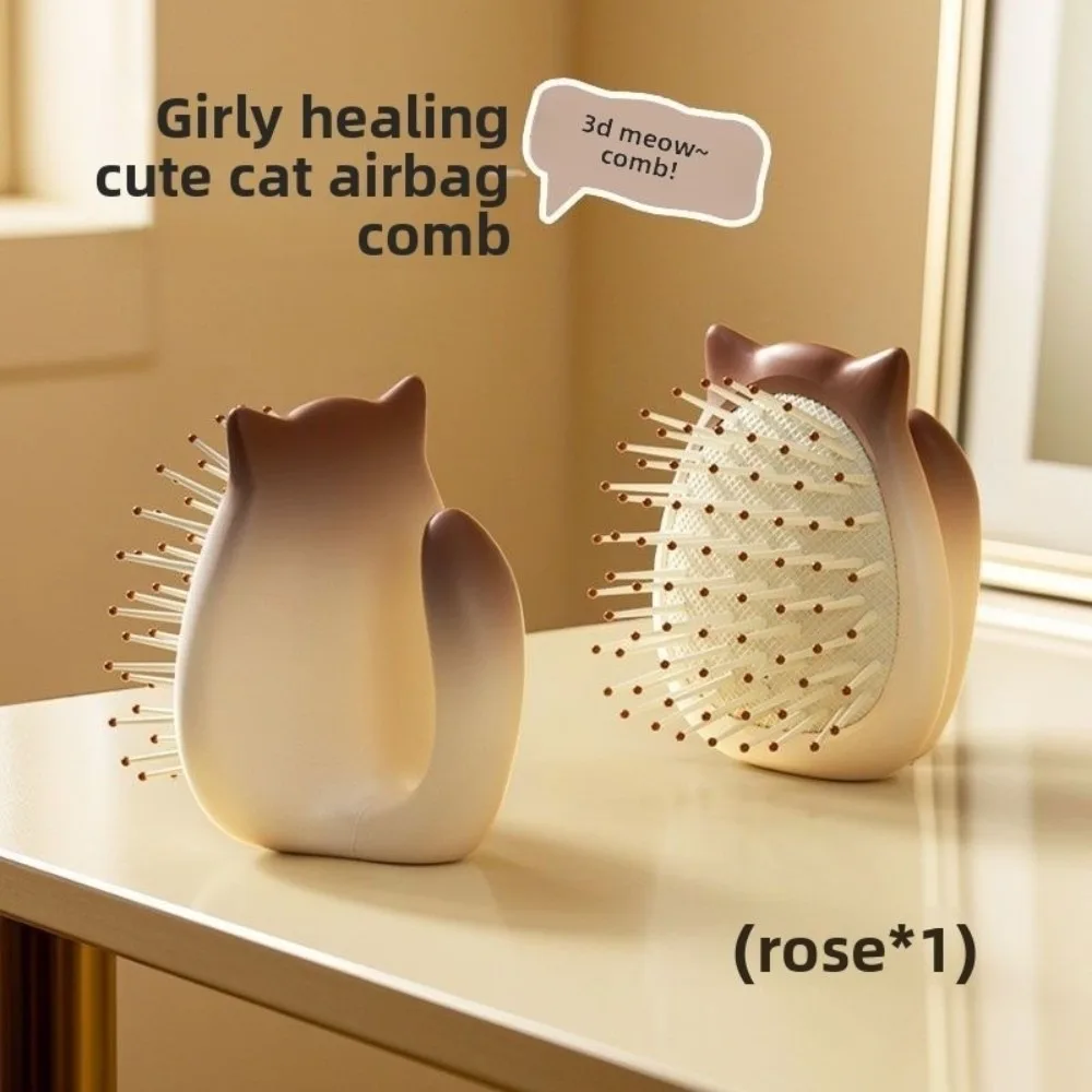 

Cute Cat Shaped Air Cushion Comb Hair Massage Lovely Cartoon Hair Brush Hair Accessories Anti-static Hairdressing Comb Student