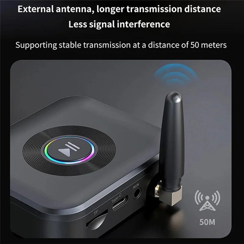 【Superdeals】 Ricevitore audio wireless Adattatore per musica stereo con luce colorata per jack da 3,5 mm Altoparlante per auricolari Supporto per PC Scheda TF