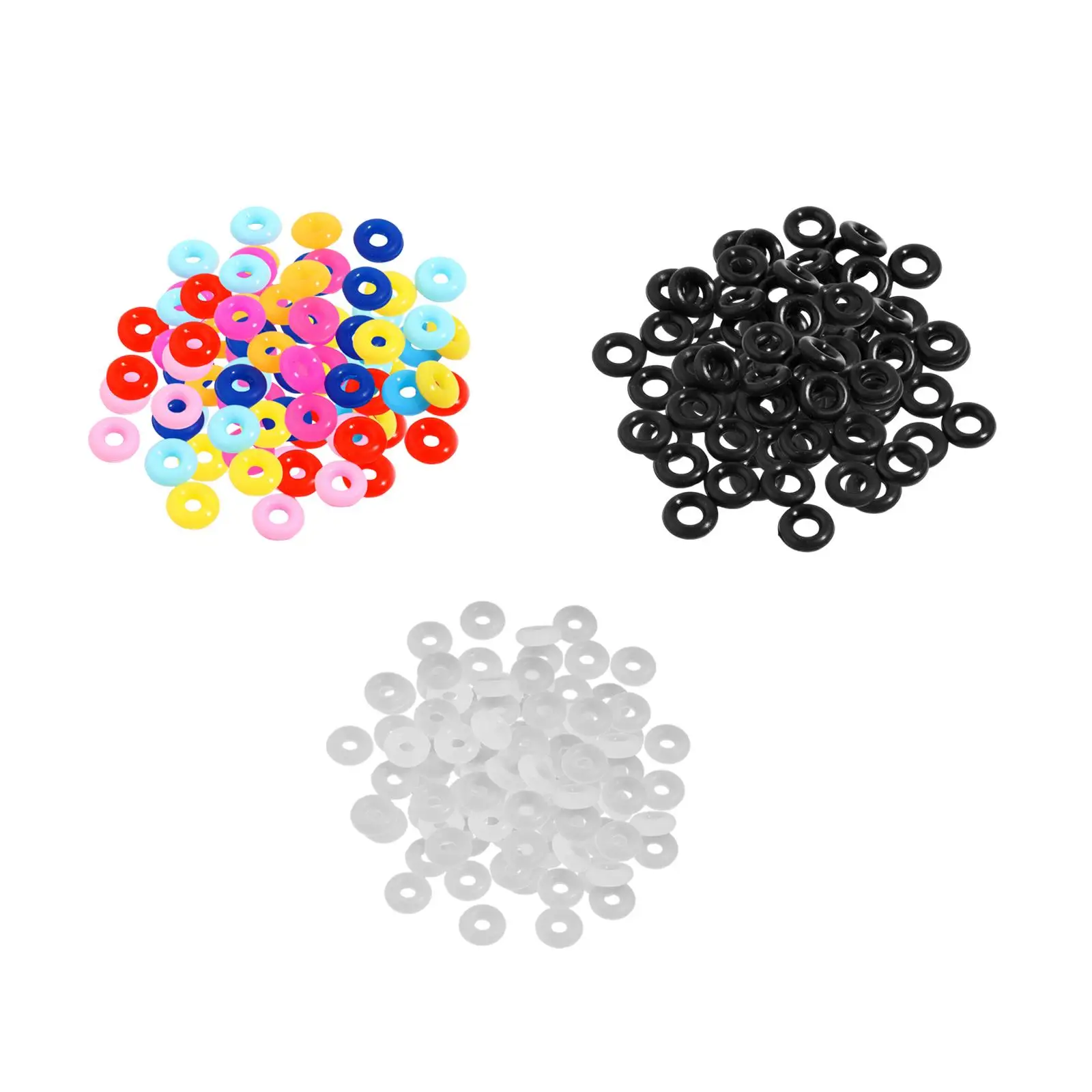 100x Silicone O Rings Stoppers DIY Decoration Reusable Locating Silicone Rings for Headband Pendants Necklace Clothes Supplies