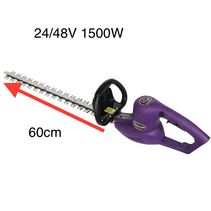 

Electric Hedge Trimmer 24V 48V Lithium Battery Wireless Greening Tea Leaf Pruning 1500W Fence Garden Double Edged Pruning Saw