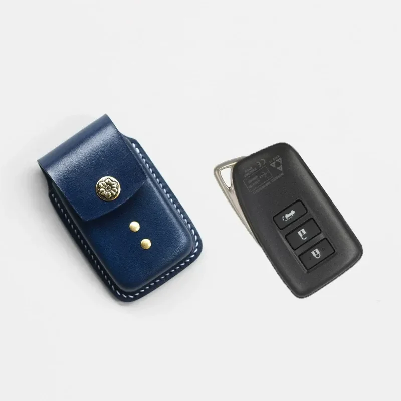 for HJKL Leather Key Case for Lexus NX200 NX300 RX450 Vegetable Tanned Hand Waist Hanging Key Cover Protector