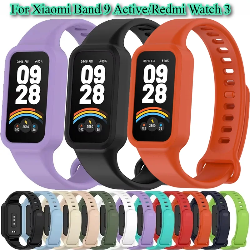 

Silicone Watch Strap For Xiaomi band 9 Active Original Replacement Sport Wristband Bracelet For Redmi band 3 Accessories Correa