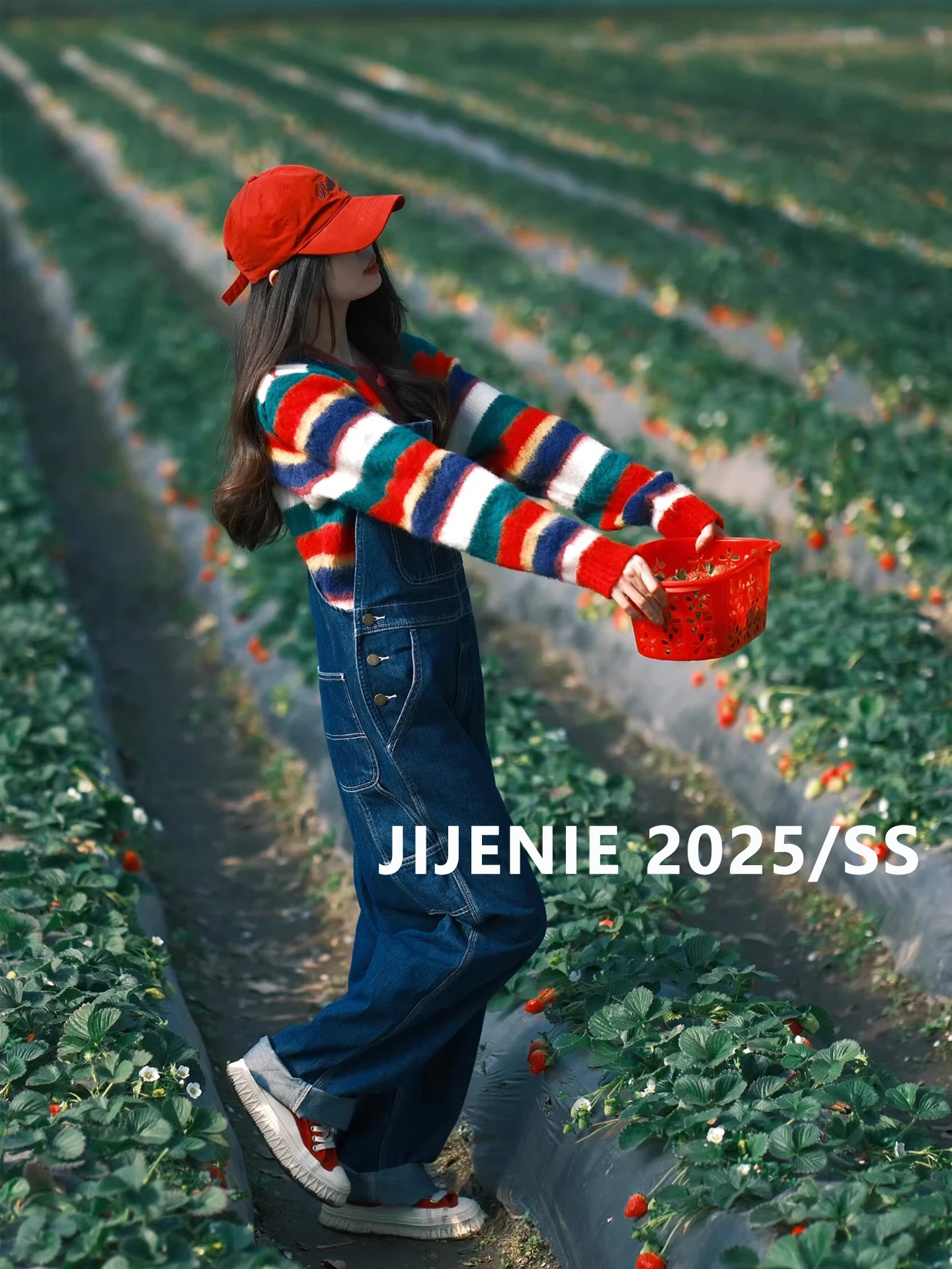 

Retro American College Sle Blue Denim Overalls Women's Autumn Winter Casual Straight Leg Workwear Stras Jumpsuit