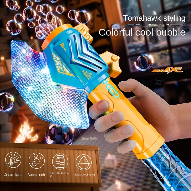 Machine à bulles lumineuse Tomahawk, jouets électriques pour enfants, sans batterie, sans bulle d'eau