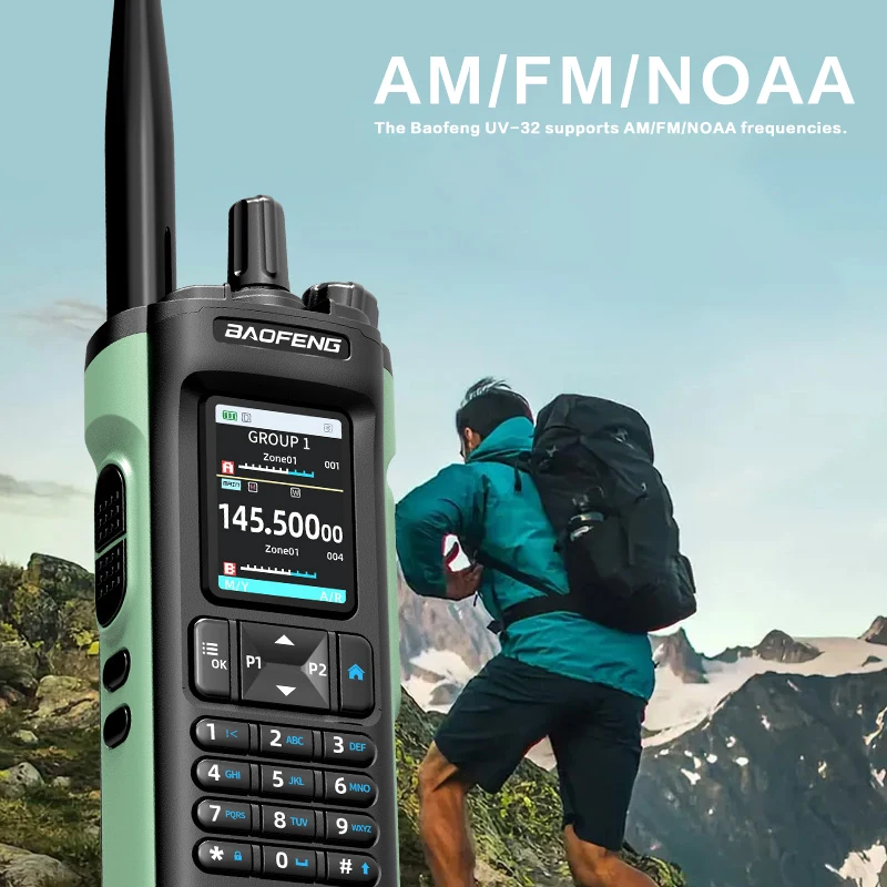 New BAOFENG UV-32 Walkie Talkie GPS 10W Bluetooth APP Programming Multi Band Wireless Copy Frequency Type-C UV32 Ham 2 Way Radio image 4