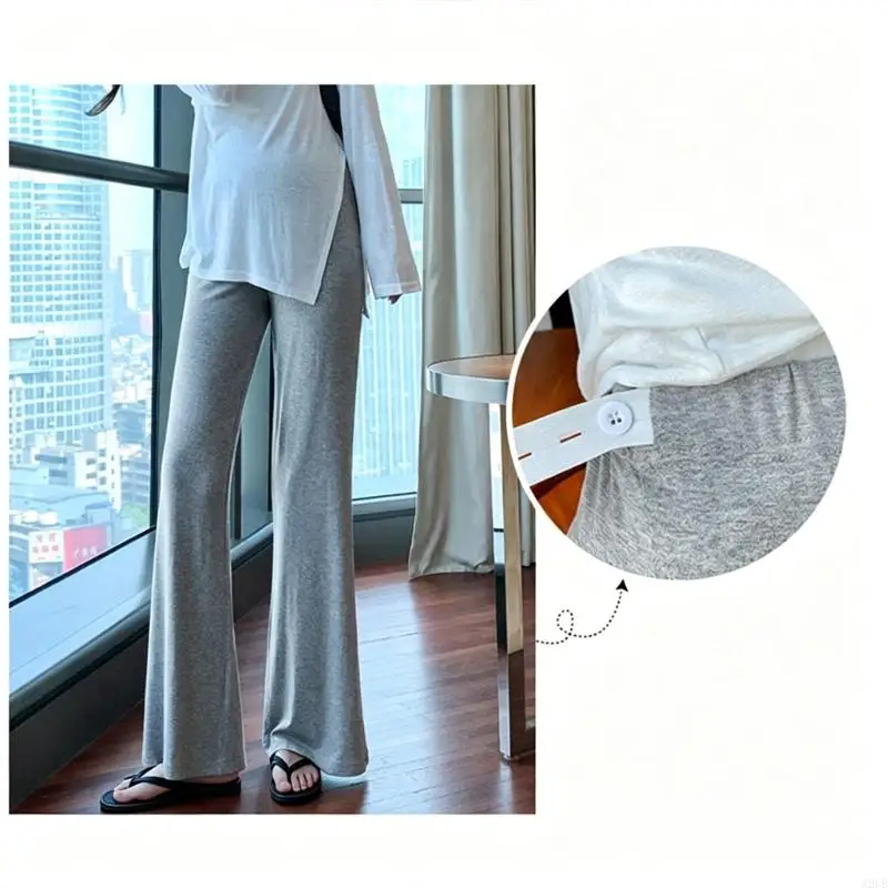 Womens Maternity Bottoms Pants Stretchy Belly Band Lightweight Fabric Stylish Leg for Moms to Be A2UB