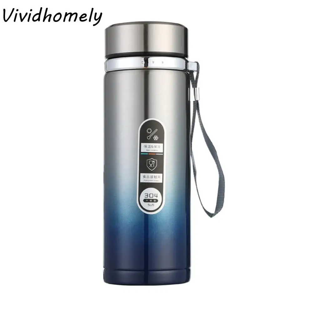 

1000 мл термос большой емкости из нержавеющей стали герметичная с подвесной веревкой изолированная бутылка для воды для путешествий