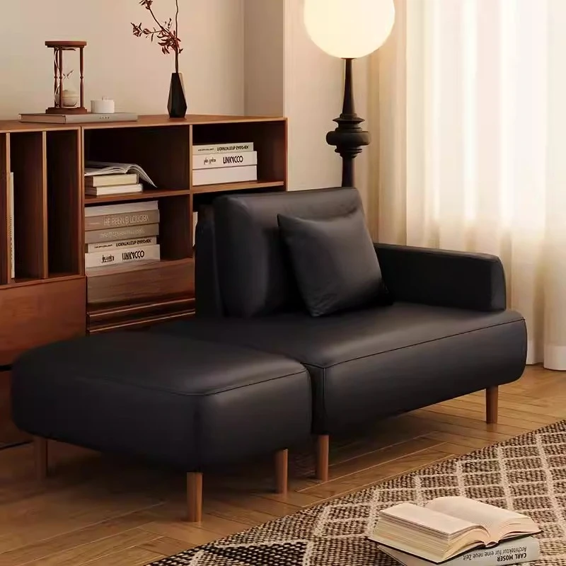 Sofa, small apartment, small sofa, double black, sleepable, lying down, lazy people do not take up space