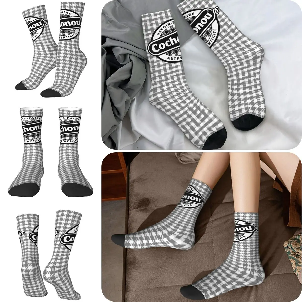 

High elasticity polyester fiber 3D printing cosy Unisex Warm Pigs Cochonous Interesting Four Seasons Socks