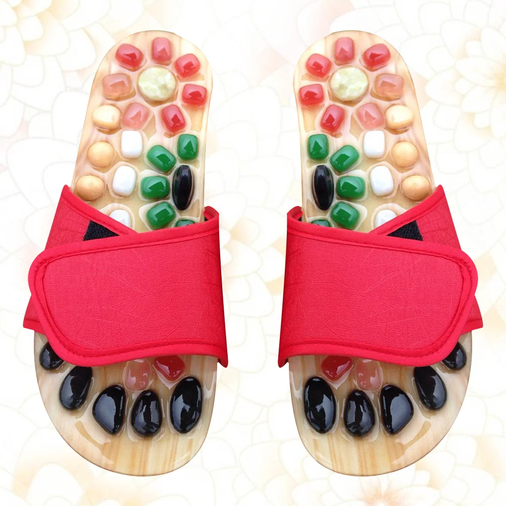 Reflexology Sandals Slippers for Men Health Massage Shoes Chinese Style Red Men's