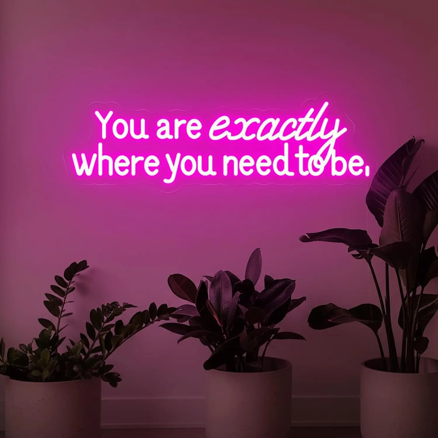 Enseigne au néon Led You Are Exactly Where You Need To Be, pour Studio de Yoga, salle de méditation, grotte d'homme, décoration murale, alimentation USB, cadeau