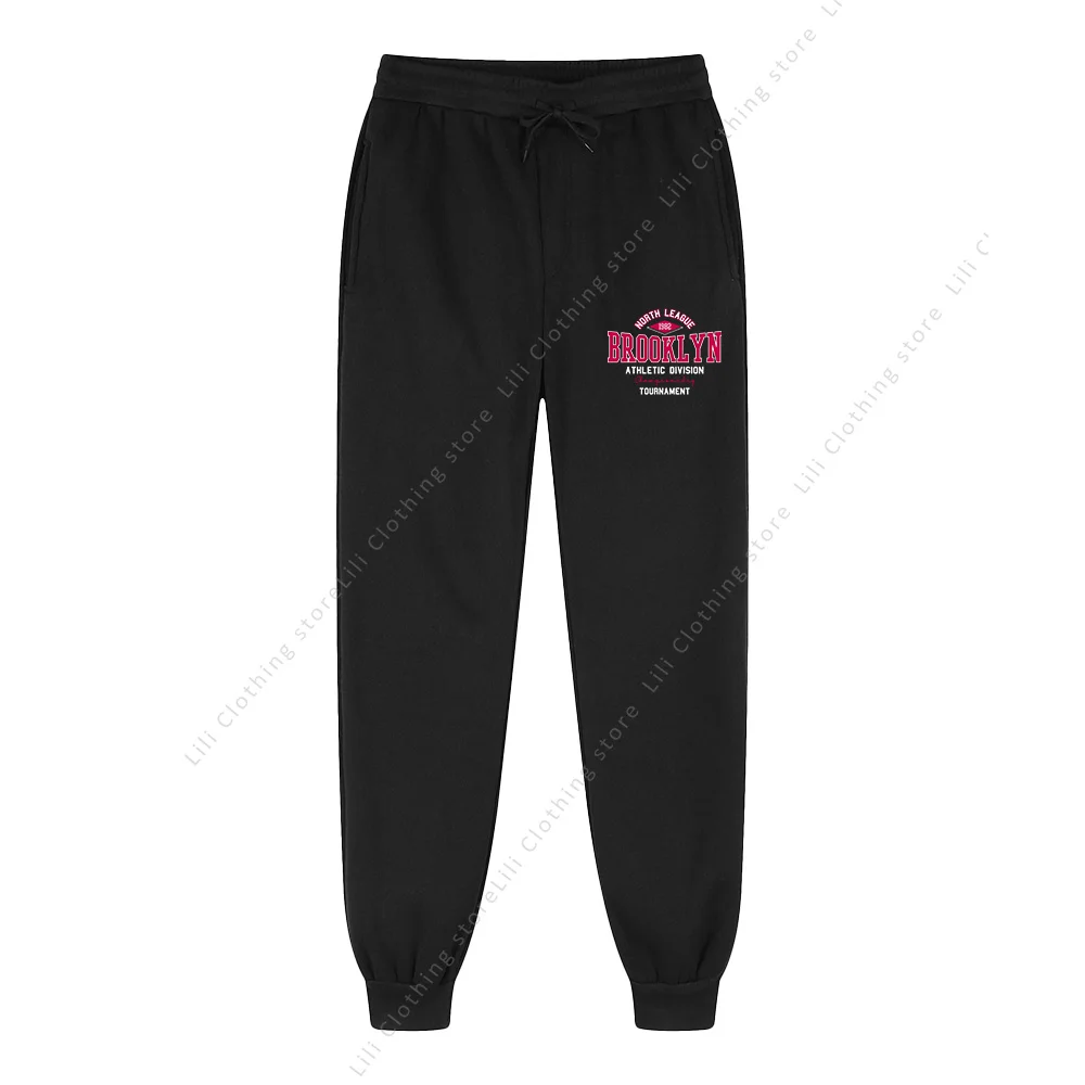 BROOKLYN Letter Print Men's Jogging Pants Autumn Winter High quality Fleece Fitness Casual Designer Luxury Pants Men Sweatpants